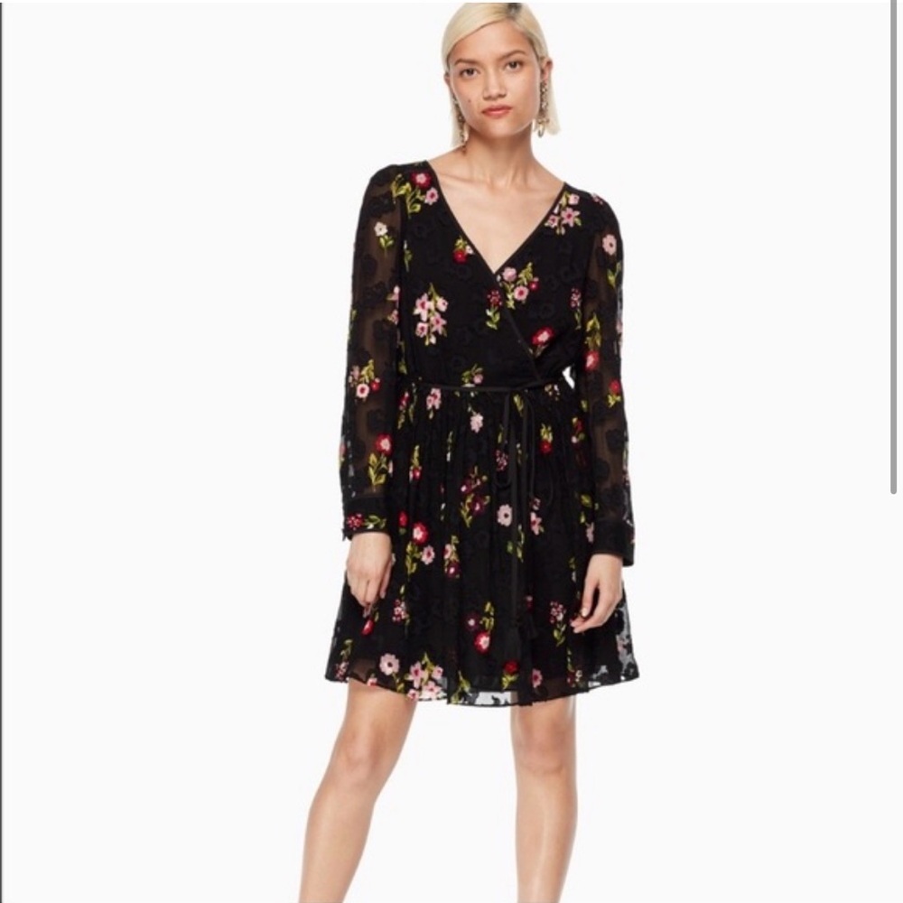 Kate Spade Floral Black Dress